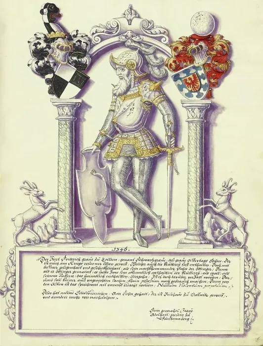 Framed Print : Friedrich IV Hohenzollern; Chronicle of the Hohenzollern Family, about 1572. Creator: Jorg Ziegler Framed Print : Friedrich IV Hohenzollern; Chronicle of the Hohenzollern Family, about 1572. Creator: Jorg Ziegler