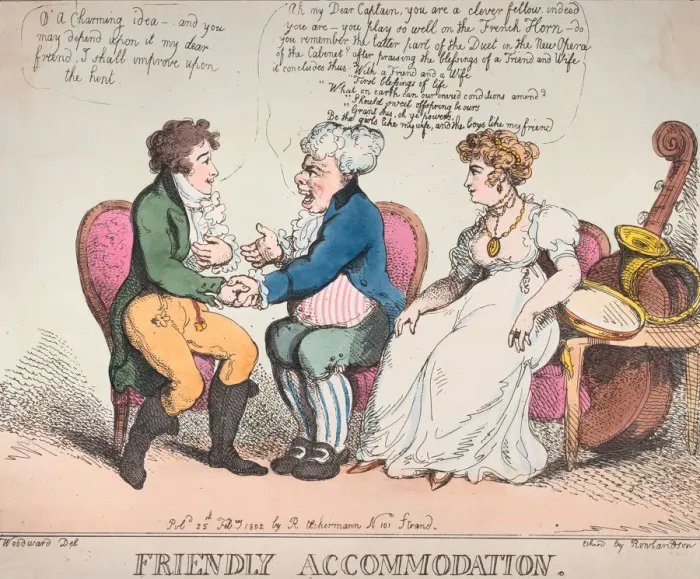 Framed Print : Friendly Accommodation, February 25, 1802. February 25, 1802. Creator: Thomas Rowlandson Framed Print : Friendly Accommodation, February 25, 1802. February 25, 1802. Creator: Thomas Rowlandson