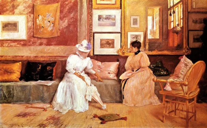 Framed Print : A Friendly Call, 1895. Artist: William Merritt Chase Framed Print : A Friendly Call, 1895. Artist: William Merritt Chase