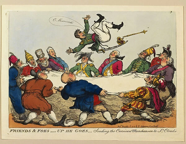 Friends and foes, up he goes: Sending the Corsican Munchausen to Saint Clouds, 1813