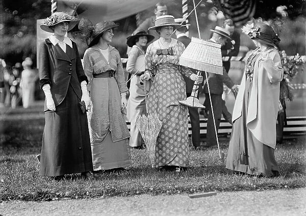 Friendship Charity Fete - Mrs. Emerson; Miss Duryea; Marian Crawford; Mary C. Mccauley, 1913. Creator: Harris & Ewing. Friendship Charity Fete - Mrs. Emerson; Miss Duryea; Marian Crawford; Mary C. Mccauley, 1913. Creator: Harris & Ewing