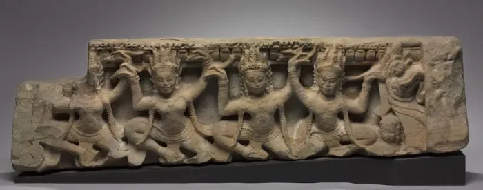 Framed Print : Frieze with Apsaras, late 1100s. Creator: Unknown Framed Print : Frieze with Apsaras, late 1100s. Creator: Unknown