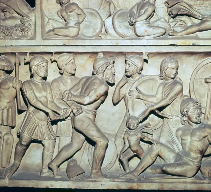 Framed Print : Frieze of Roman soldiers with Barbarian captives Framed Print : Frieze of Roman soldiers with Barbarian captives