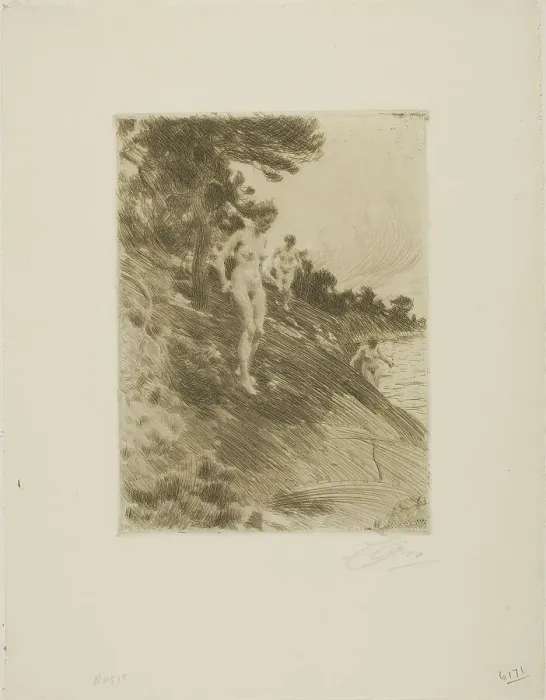 Framed Print : Frightened, 1912. Creator: Anders Leonard Zorn Framed Print : Frightened, 1912. Creator: Anders Leonard Zorn