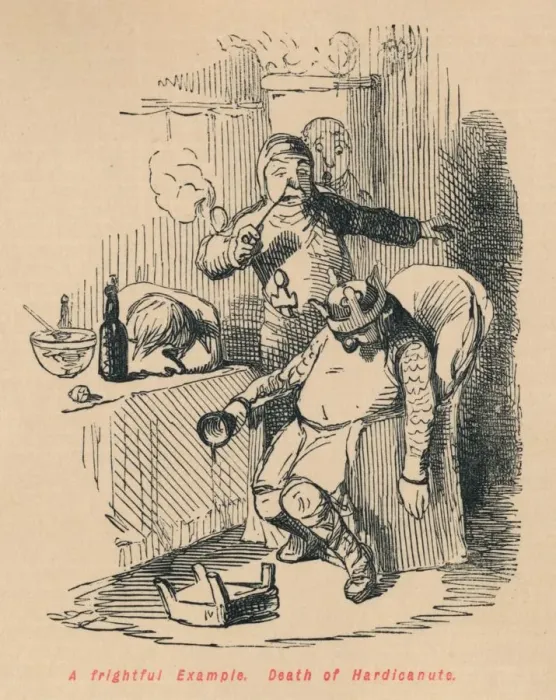 Framed Print : A frightful Example. Death of Hardicanute, c1860, (c1860). Artist: John Leech Framed Print : A frightful Example. Death of Hardicanute, c1860, (c1860). Artist: John Leech