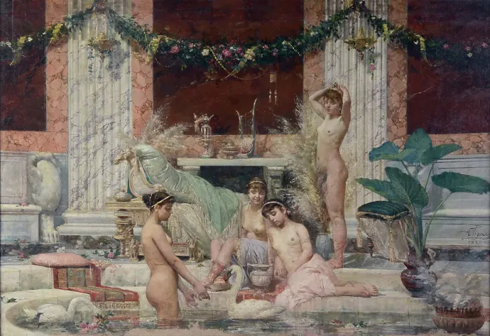 Framed Print : Frigidarium, 1882. Creator: Pigna, Alessandro (1862-1919) Framed Print : Frigidarium, 1882. Creator: Pigna, Alessandro (1862-1919)
