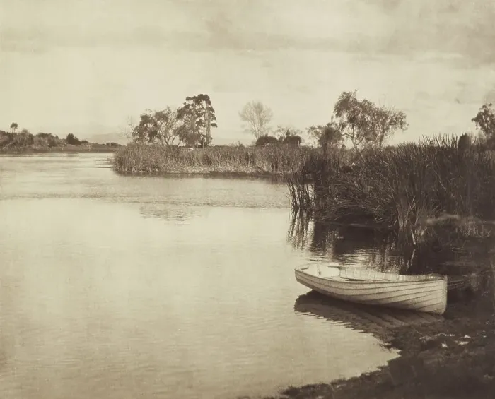 Framed Print : The fringe of the lake. From the album: Camera Pictures of New Zealand, 1920s. Creator: Harry Moult Framed Print : The fringe of the lake. From the album: Camera Pictures of New Zealand, 1920s. Creator: Harry Moult
