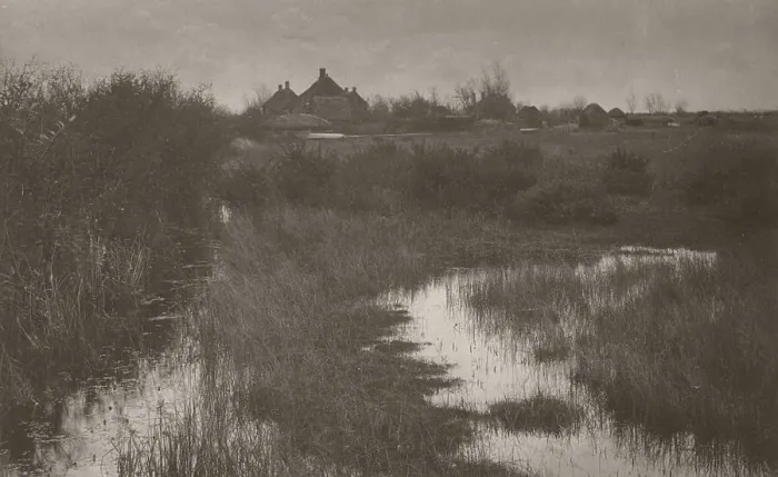 Framed Print : The Fringe of the Marsh, 1886. Creator: Peter Henry Emerson Framed Print : The Fringe of the Marsh, 1886. Creator: Peter Henry Emerson