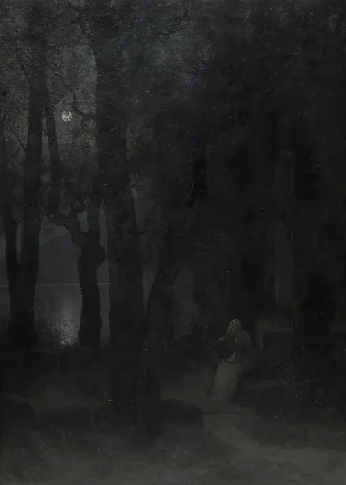 Framed Print : Frithiof's happiness (from Frithiof's tale), 1880s. Creator: Johan August Malmström