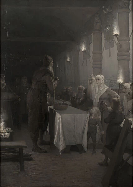Frithiof's Saga: Frithiof at the court of King Ring, 1880s