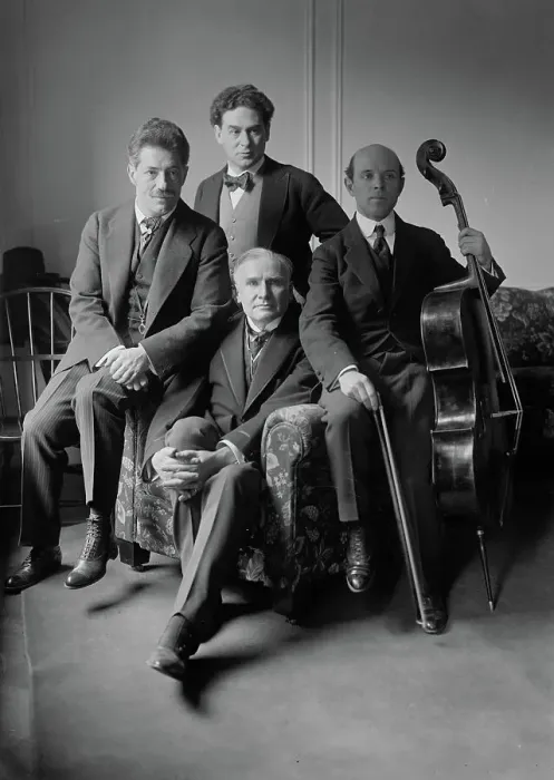 Framed Print : Fritz Kreisler, Harold Bauer, Walter Damrosch, Pablo Casals, 1917. Creator: Bain News Service Framed Print : Fritz Kreisler, Harold Bauer, Walter Damrosch, Pablo Casals, 1917. Creator: Bain News Service