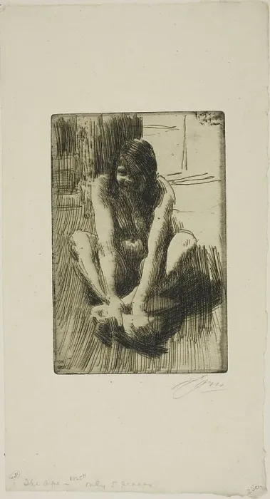 Framed Print : The Frog, 1910. Creator: Anders Leonard Zorn Framed Print : The Frog, 1910. Creator: Anders Leonard Zorn
