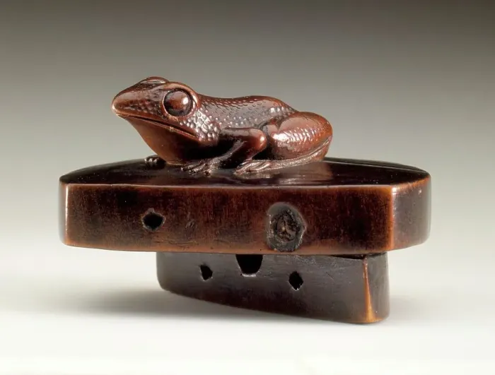 Framed Print : Frog on Well Cover, early 19th century. Creator: Kitao Shigemasa Framed Print : Frog on Well Cover, early 19th century. Creator: Kitao Shigemasa