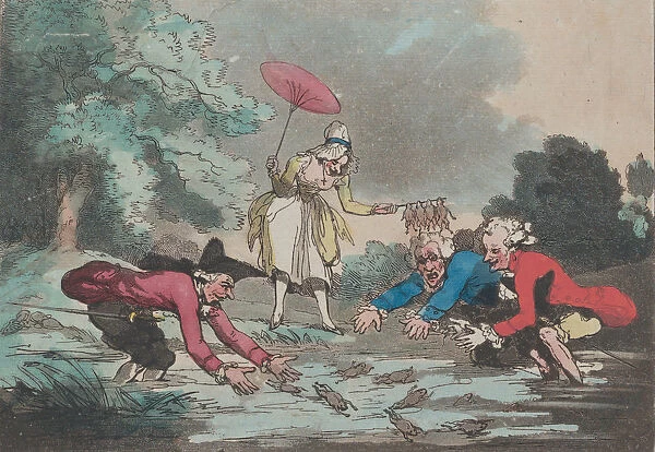 Frog Hunting, April 20, 1790. April 20, 1790. Creator: Thomas Rowlandson