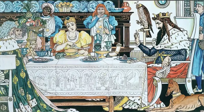 Framed Print : The Frog shares the Princess Meal - Illustration for The Frog Prince, c1874 Framed Print : The Frog shares the Princess Meal - Illustration for The Frog Prince, c1874