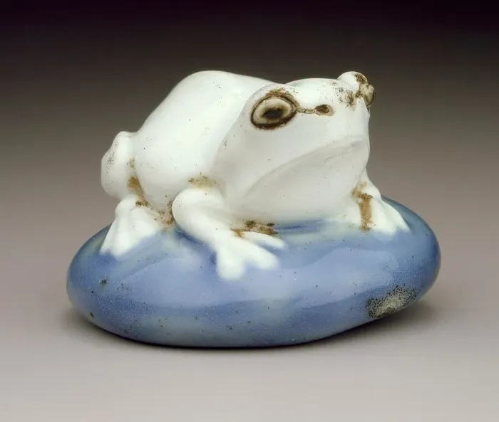 Framed Print : Frog on Toadstool, Mid-19th century. Creator: Unknown Framed Print : Frog on Toadstool, Mid-19th century. Creator: Unknown