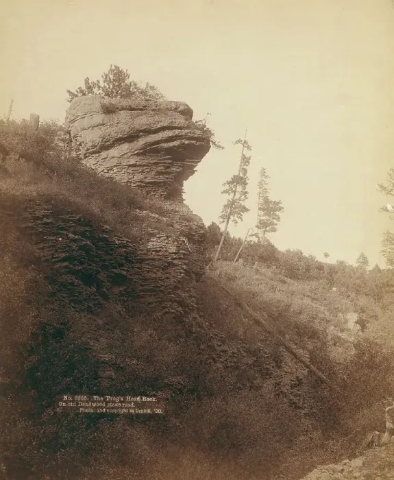 Framed Print : The Frog's Head Rock On old Deadwood stage road, 1890. Creator: John C. H. Grabill Framed Print : The Frog's Head Rock On old Deadwood stage road, 1890. Creator: John C. H. Grabill