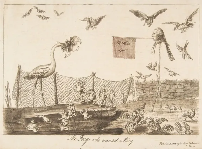 Framed Print : The Frogs Who Wanted a King, July 14, 1789. Creator: Unknown Framed Print : The Frogs Who Wanted a King, July 14, 1789. Creator: Unknown