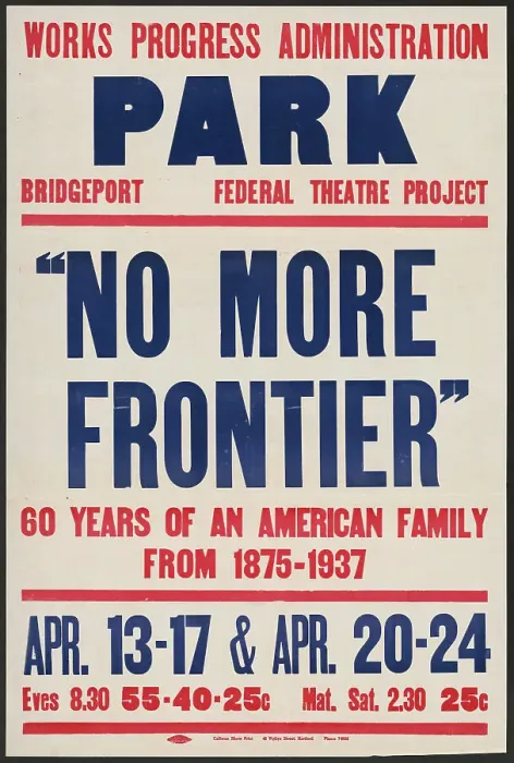 Framed Print : No More Frontier, Bridgeport, CT, 1937. Creator: Unknown Framed Print : No More Frontier, Bridgeport, CT, 1937. Creator: Unknown