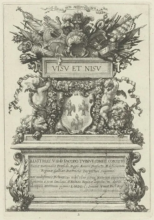 Framed Print : Frontispiece, 1647. Creator: Michel Dorigny Framed Print : Frontispiece, 1647. Creator: Michel Dorigny