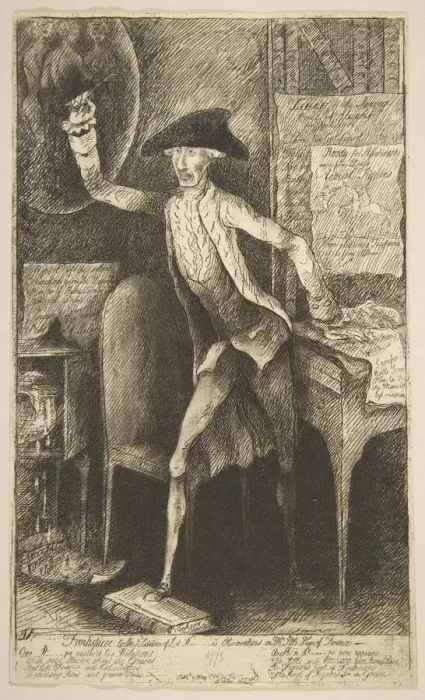 Framed Print : Frontispiece to the 2nd Edition of Lord St[anhop]es Observations on Mr. Pitts Pl