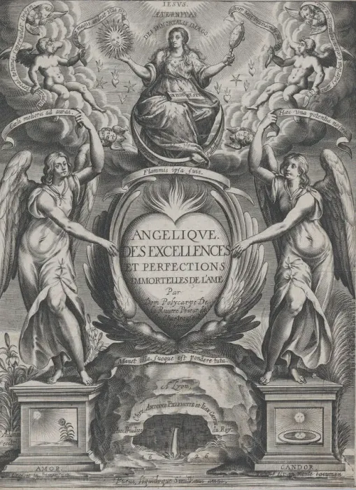Framed Print : Frontispiece for Angelique des excellences de l ame, 1626 Framed Print : Frontispiece for Angelique des excellences de l ame, 1626