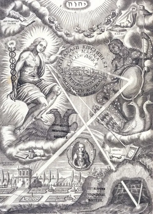 Framed Print : Frontispiece from Athanasius Kirchers Ars Magna Lucis Et Umbrae Framed Print : Frontispiece from Athanasius Kirchers Ars Magna Lucis Et Umbrae
