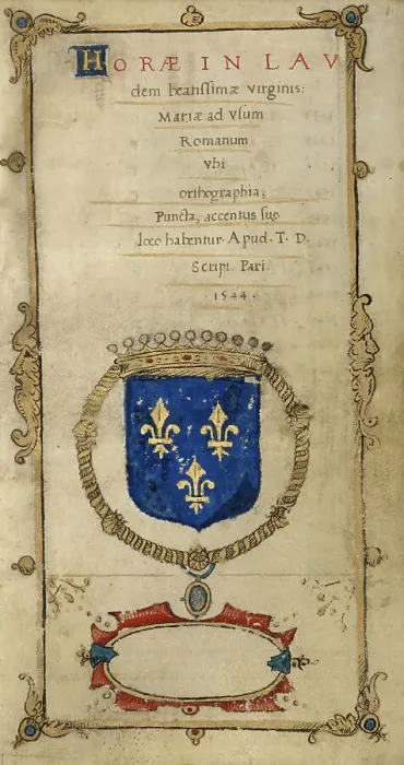 Framed Print : Frontispiece; Book of Hours, 1544. Creator: T. D Framed Print : Frontispiece; Book of Hours, 1544. Creator: T. D