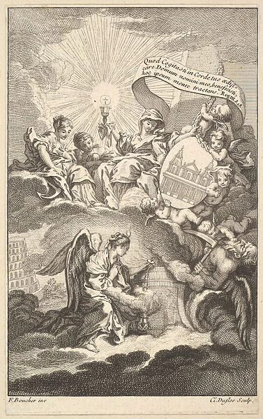 Frontispiece, from The Building of St. Sulpice by Alexis Piron, ca. 1744