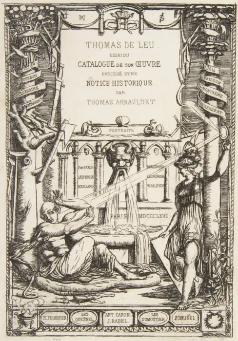 Framed Print : Frontispiece for the Catalogue of the work of Thomas De Leu, 1866 Framed Print : Frontispiece for the Catalogue of the work of Thomas De Leu, 1866