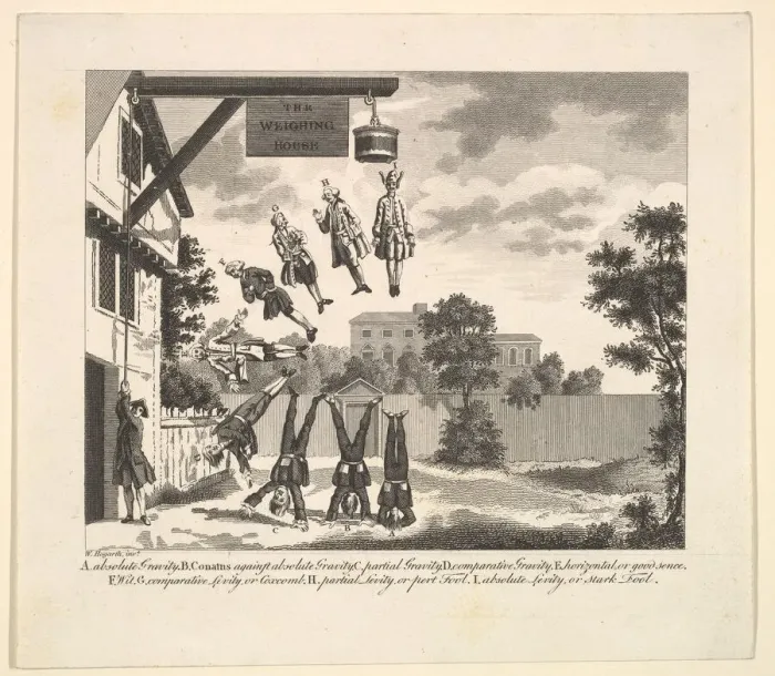 Framed Print : Frontispiece to Clubbes Physiognomy (or the Weighing House), 19th century Framed Print : Frontispiece to Clubbes Physiognomy (or the Weighing House), 19th century