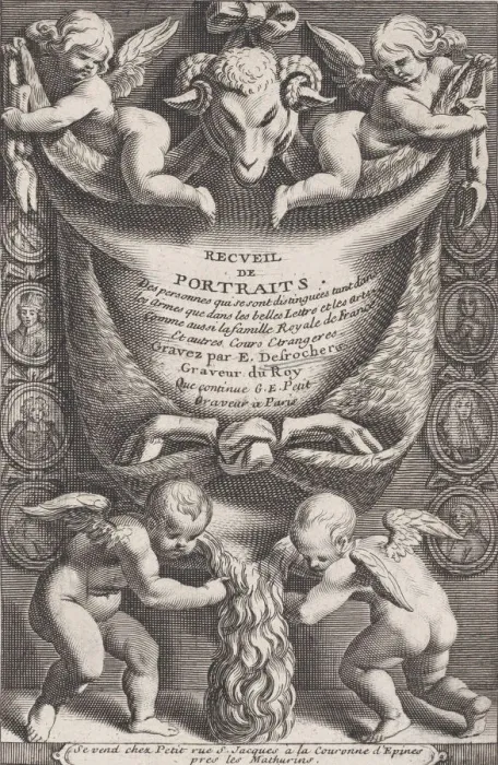Framed Print : Frontispiece from Collection of Portraits, 1714-41 Framed Print : Frontispiece from Collection of Portraits, 1714-41