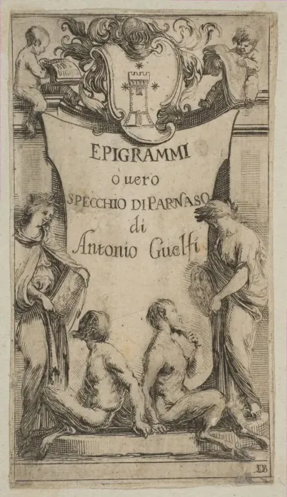 Framed Print : Frontispiece for Epigrammi de Guelfi, ca. 1636. Creator: Stefano della Bella Framed Print : Frontispiece for Epigrammi de Guelfi, ca. 1636. Creator: Stefano della Bella
