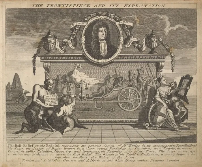 Framed Print : The Frontispiece and Its Explanation (Plate 1: Illustrations to Samuel Butlers Hud Framed Print : The Frontispiece and Its Explanation (Plate 1: Illustrations to Samuel Butlers Hud