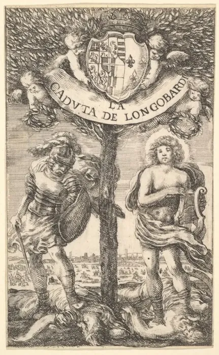 Framed Print : Frontispiece for The Fall of Longobardi (La Caduta de Longobardi) Framed Print : Frontispiece for The Fall of Longobardi (La Caduta de Longobardi)