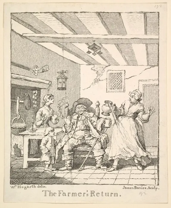 Framed Print : Frontispiece to The Farmers Return, March 1762. Creator: James Basire I