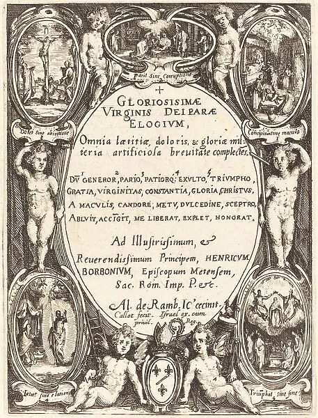 Frontispiece for 'Gloriosissimae'. Creator: Jacques Callot