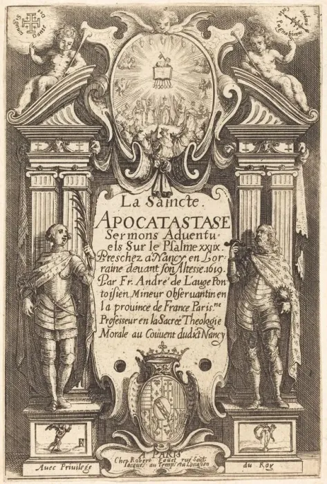 Framed Print : Frontispiece of the Holy Apocatastase. Creator: Jacques Callot Framed Print : Frontispiece of the Holy Apocatastase. Creator: Jacques Callot