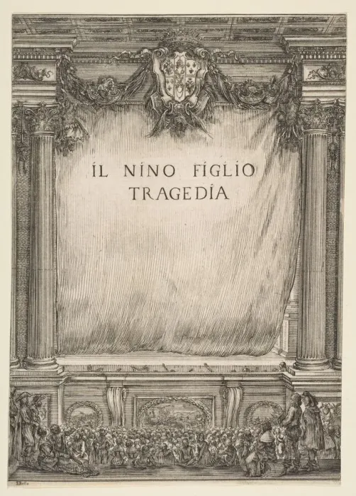 Framed Print : Frontispiece for Il Nino Figlio, 1655. Creator: Stefano della Bella Framed Print : Frontispiece for Il Nino Figlio, 1655. Creator: Stefano della Bella
