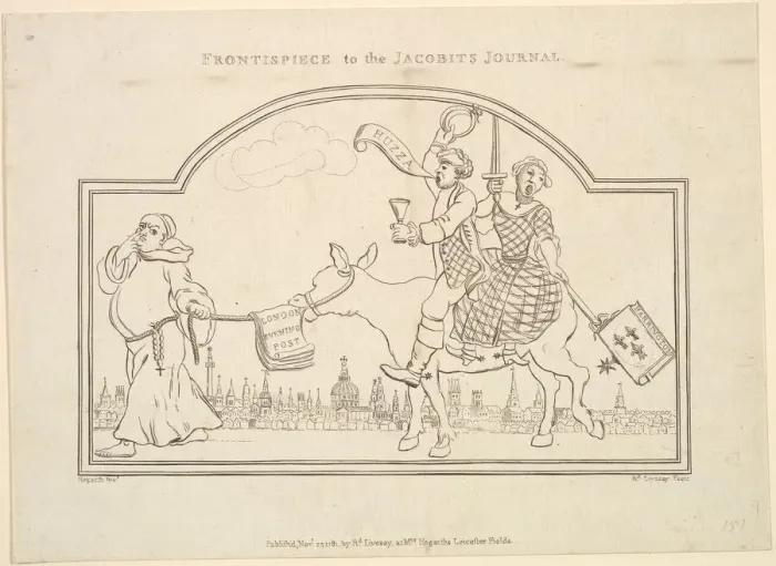 Framed Print : Frontispiece to The Jacobites Journal, November 27, 1781 Framed Print : Frontispiece to The Jacobites Journal, November 27, 1781