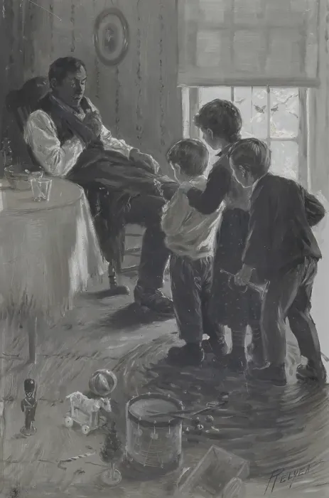 Framed Print : Frontispiece for James Whitcomb Riley's A Defective Santa Clause, 1904. Creator: Charles Mark Relyea. Frontispiece for James Whitcomb Riley's A Defective Santa Clause, 1904. Creator: Charles Mark Relyea Framed Print : Frontispiece for James Whitcomb Riley's A Defective Santa Clause, 1904. Creator: Charles Mark Relyea. Frontispiece for James Whitcomb Riley's A Defective Santa Clause, 1904. Creator: Charles Mark Relyea