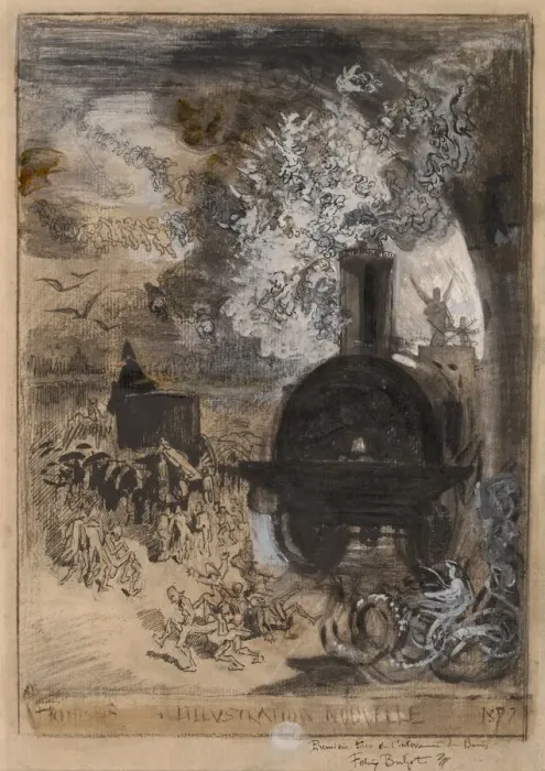 Framed Print : Frontispiece for L Illustration Nouvelle: The Burial of the Burin, 1877 Framed Print : Frontispiece for L Illustration Nouvelle: The Burial of the Burin, 1877