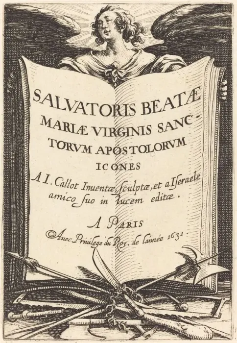 Framed Print : Frontispiece for The Large Apostles, published 1631. Creator: Jacques Callot Framed Print : Frontispiece for The Large Apostles, published 1631. Creator: Jacques Callot