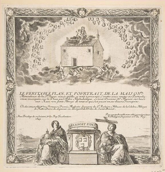 Frontispiece for Le Veritable Plan et Pourtrait de la Maison de la Ste. Vierge, 1649