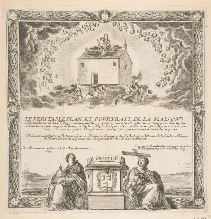 Framed Print : Frontispiece for Le Veritable Plan et Pourtrait de la Maison de la Ste. Vierge, 1649 Framed Print : Frontispiece for Le Veritable Plan et Pourtrait de la Maison de la Ste. Vierge, 1649