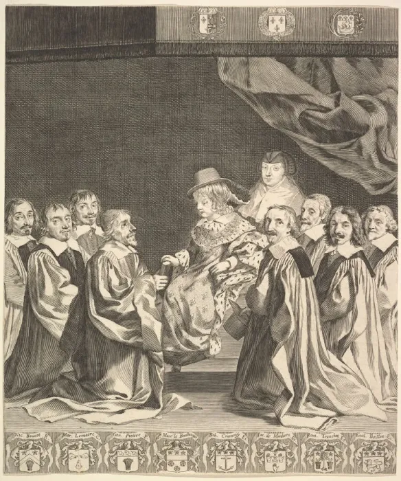 Framed Print : Frontispiece: Les Ordonnances royaux, ca. 1644. Creator: Claude Mellan Framed Print : Frontispiece: Les Ordonnances royaux, ca. 1644. Creator: Claude Mellan
