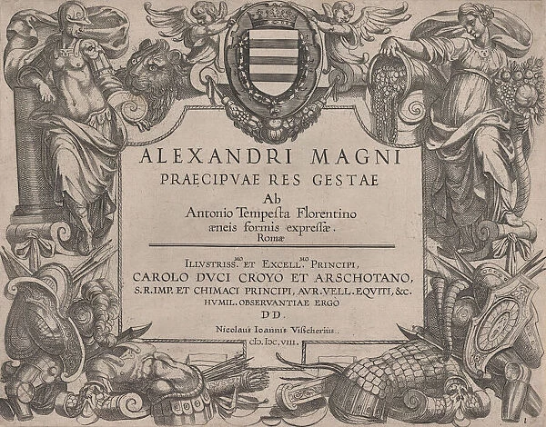 Frontispiece to the life of Alexander the Great, at left is Bellona