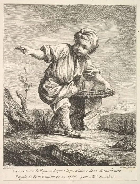 Framed Print : Frontispiece with litte boy holding a basket, from Premier Livre de Figures d aprè Framed Print : Frontispiece with litte boy holding a basket, from Premier Livre de Figures d aprè