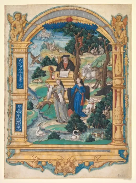 Framed Print : Frontispiece Miniature from the Manuscript of a Poem by Guillaume Cretin…, c Framed Print : Frontispiece Miniature from the Manuscript of a Poem by Guillaume Cretin…, c