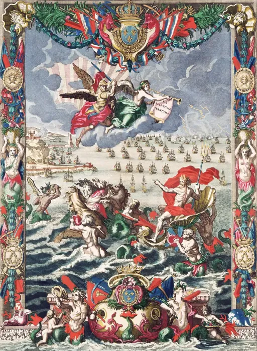 Framed Print : Frontispiece of Mortier's Neptune Francois, 1693. Creator: Jan van Vianen. Frontispiece of Mortier's Neptune Francois, 1693. Creator: Jan van Vianen Framed Print : Frontispiece of Mortier's Neptune Francois, 1693. Creator: Jan van Vianen. Frontispiece of Mortier's Neptune Francois, 1693. Creator: Jan van Vianen